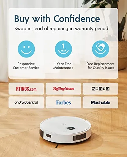 Yeedi vac 2 Robot Vacuum and Mop Combo, Powerful 3000Pa Suction with Smart Mopping, Advanced 3D Obstacle Avoidance,110 min
