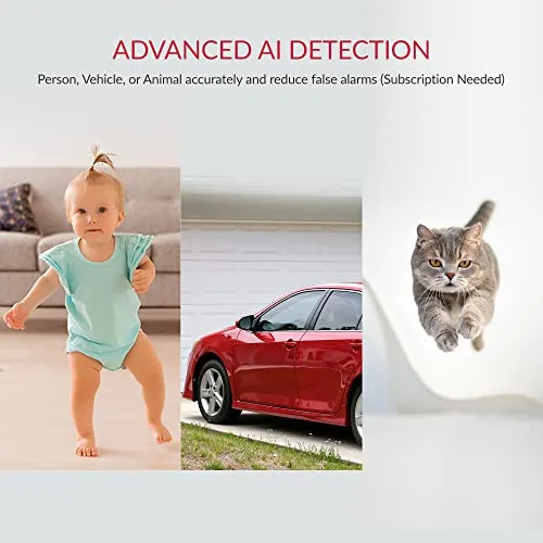 YI Pro 2K Home Security Camera, 2.4Ghz Indoor Camera with Person, Vehicle, Animal Smart Detection, Phone App for Baby, Pet,