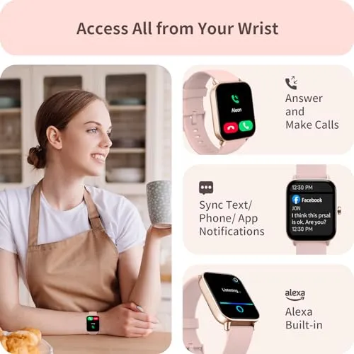 Yoever Fitness Tracker with Alexa, 1.8'' Bluetooth Call Activity Trackers and Smartwatches, SpO2 Heart Rate Sleep Monitor,