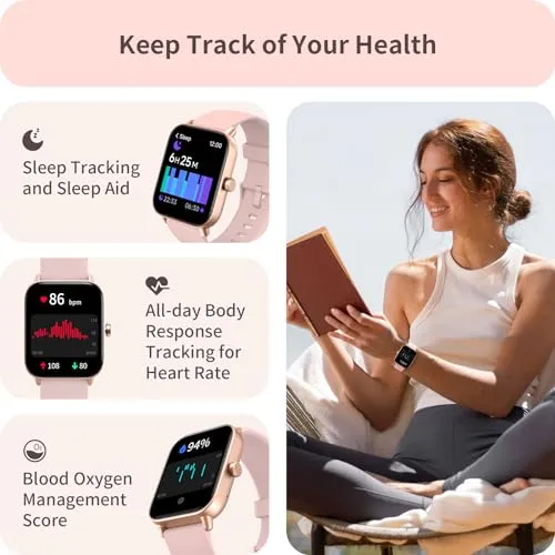 Yoever Fitness Tracker with Alexa, 1.8'' Bluetooth Call Activity Trackers and Smartwatches, SpO2 Heart Rate Sleep Monitor,
