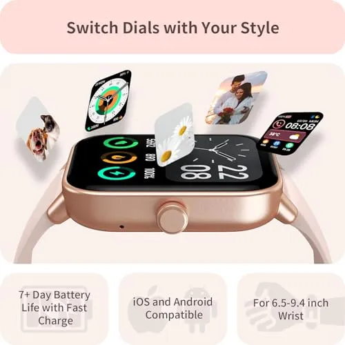 Yoever Fitness Tracker with Alexa, 1.8'' Bluetooth Call Activity Trackers and Smartwatches, SpO2 Heart Rate Sleep Monitor,