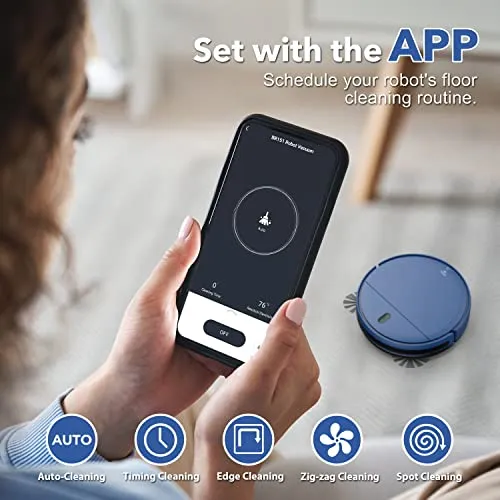 ZCWA Robot Vacuum and Mop Combo, 2 in 1 Mopping Robotic Vacuum with WiFi/App/Alexa, Robotic Vacuum Cleaner, Schedule