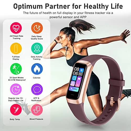 Zeacool Fitness Tracker,Calorie Smart Watch,Heart Rate Monitor with 1.10'' AMOLED Touch Color Screen,5 ATM Waterproof