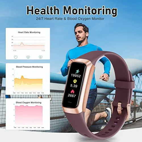 Zeacool Fitness Tracker,Calorie Smart Watch,Heart Rate Monitor with 1.10'' AMOLED Touch Color Screen,5 ATM Waterproof