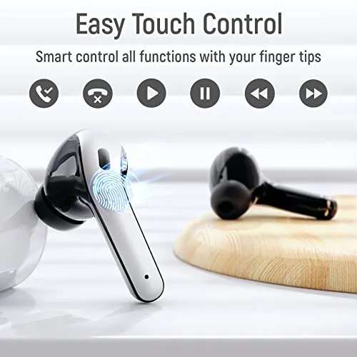 ZINGBIRD Wireless Earbuds Bluetooth Headphones 60H Playtime Ear Buds with LED Power Display Charging Case Earphones in-Ear