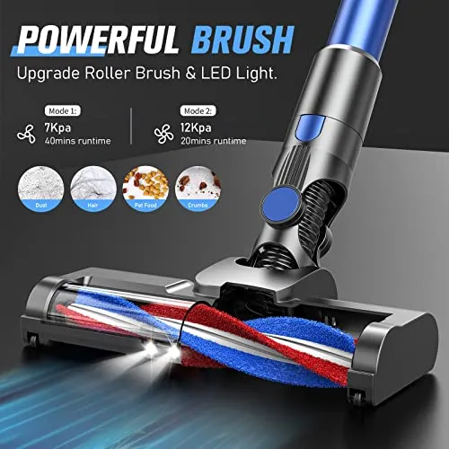 ZokerVacuum 101 Vacuum Cleaners for Home, Cordless Vacuum Cleaner with 80000 RPM High-Speed Brushless Motor, 2600mAh