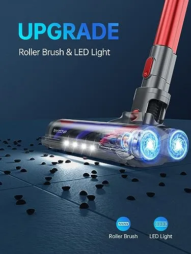 ZokerVacuum Vacuum Cleaners for Home, Cordless Vacuum Cleaner with 80000 RPM High-Speed Brushless Motor, 2200mAh Powerful