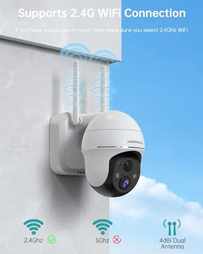 ZUMIMALL Security Cameras Wireless Outdoor WiFi with 360° PTZ, 2K Battery Powered Cameras for Home Surveillance, Spotlight &