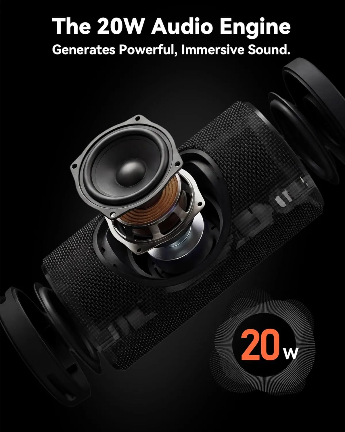 Cutaway view of the BassBloom Roar 3's 20W audio driver