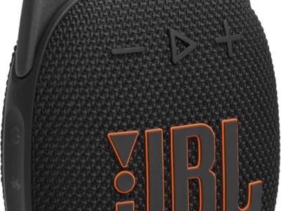 JBL Clip 5 ultra-portable Bluetooth speaker with integrated carabiner in black