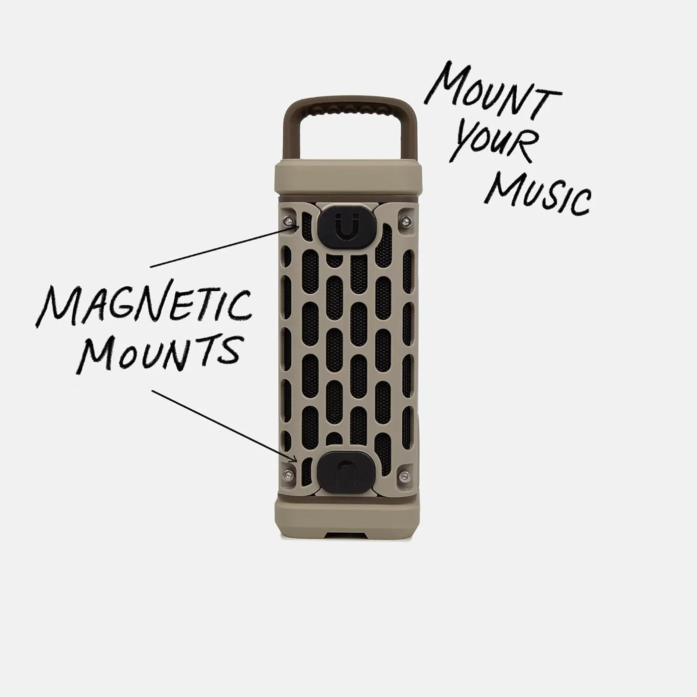 Turtlebox Ranger magnetic mounts for hands-free music attachment