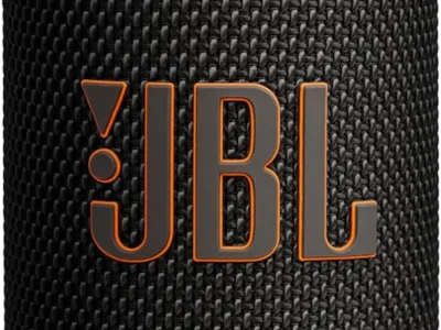 JBL Grip portable Bluetooth speaker in black, upright front view