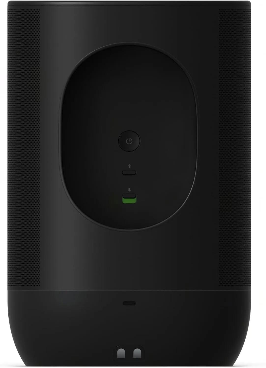 Rear view of the Sonos Move 2 Bluetooth speaker showing the charging contacts and controls