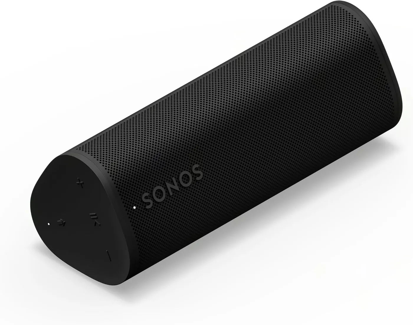 Sonos Roam 2 portable Bluetooth speaker in black, side view