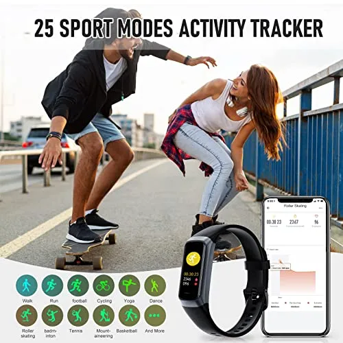 Bakoor Fitness Tracker, Activity Trackers with 24/7Heart Rate, Step Tracker, Step Counter Pedometer for Android iOS Men