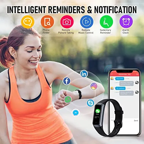Bakoor Fitness Tracker, Activity Trackers with 24/7Heart Rate, Step Tracker, Step Counter Pedometer for Android iOS Men