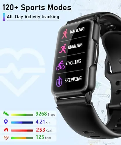 Bestinn Smart Watch Fitness Tracker with Heart Rate Blood Oxygen Blood Pressure Monitor Sleep Tracker 120+ Sports Modes
