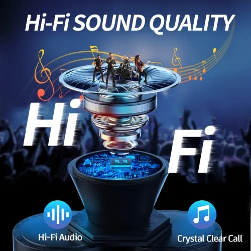 Carego Wireless Ear Buds, Earbuds Bluetooth 5.3 Headphones 40H Playtime LED Display, HiFi Stereo Sound Waterproof in-Ear