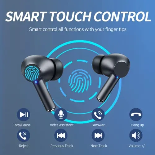 Carego Wireless Ear Buds, Earbuds Bluetooth 5.3 Headphones 40H Playtime LED Display, HiFi Stereo Sound Waterproof in-Ear