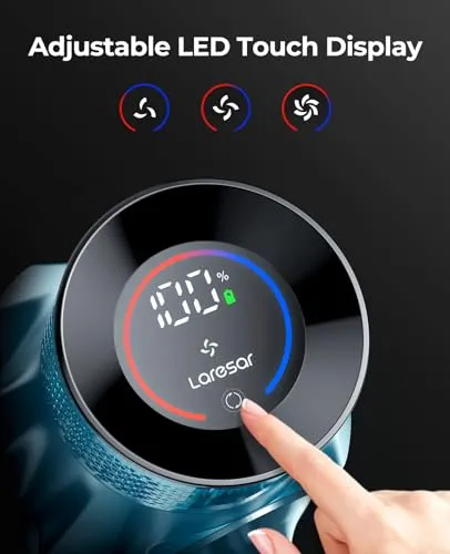 Laresar Cordless Vacuum Cleaner, 550W/45Kpa Stick Vacuum Cleaner with Touch Screen, Up to 60Mins Runtime, Anti-Tangle Vacuum