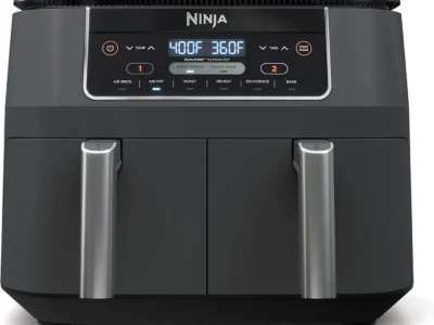 Ninja DZ201 Foodi 8 Quart 6-in-1 DualZone 2-Basket Air Fryer with 2 Independent Frying Baskets, Match Cook & Smart Finish to