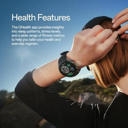 ONEPLUS Watch 2 Black Steel, 32GB, 100-Hour Battery, Health & Fitness Tracking, Sapphire Crystal Design, Dual-Engine, Wear