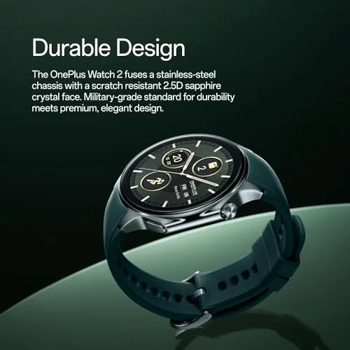 ONEPLUS Watch 2 Black Steel, 32GB, 100-Hour Battery, Health & Fitness Tracking, Sapphire Crystal Design, Dual-Engine, Wear