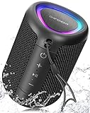 CHIFENCHY Portable Bluetooth Speaker with Lights,Powerful Crystal Clear Sound,IPX5 Waterproof,All Day Playtime,AUX&TF-Card Input,Bluetooth 5.3,TWS Paring,Small Wireless Speaker for Outdoor,Gift Ideas