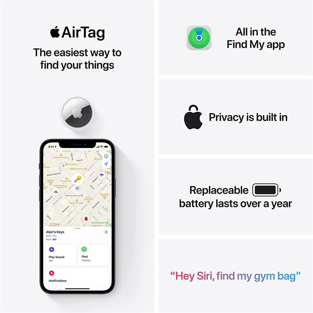 New Apple AirTag Location data and history are never stored on AirTag