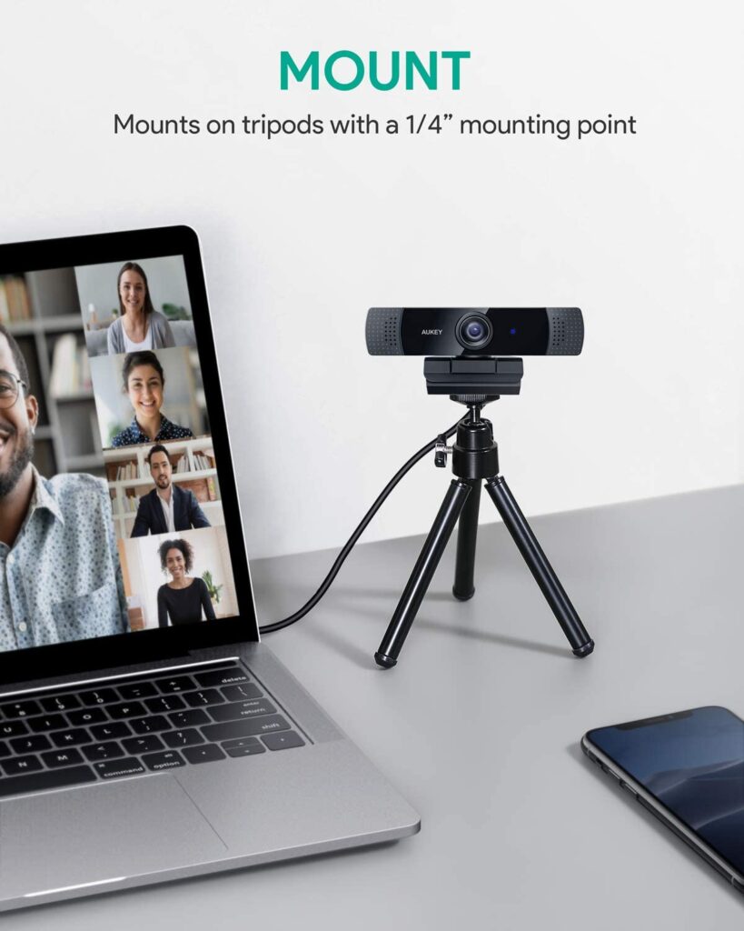 AUKEY FHD Webcam 1080p Mount on Tripod