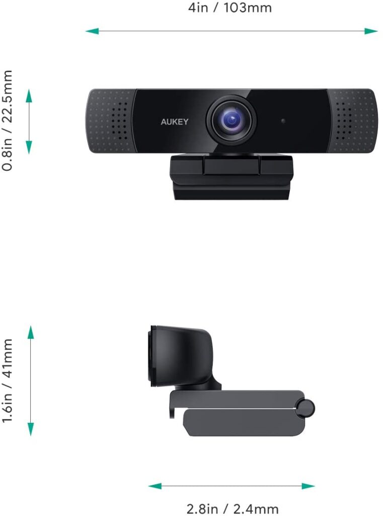 AUKEY FHD Webcam 1080p Dimensions