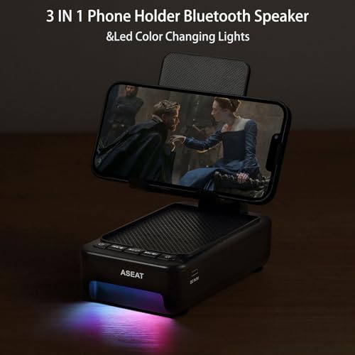 ASEAT Cell Phone Stand with Bluetooth Speaker