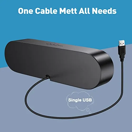 ABRRU USB Computer Speakers, PC Speakers for Desktop, Laptop Speakers with Crystal Clear Sound, Loud Volume, Volume Control