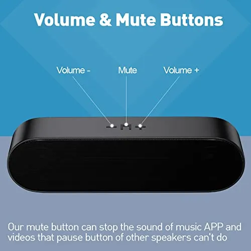 ABRRU USB Computer Speakers, PC Speakers for Desktop, Laptop Speakers with Crystal Clear Sound, Loud Volume, Volume Control