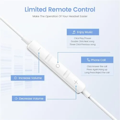 ACCZPRA 2 Pack-Apple Earbuds/iPhone Headphones/Lightning [Apple MFi Certified] Wired Earphones Built-in Microphone & Volume