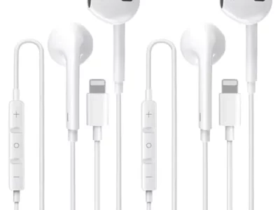 ACCZPRA 2 Pack-Apple Earbuds/iPhone Headphones/Lightning [Apple MFi Certified] Wired Earphones Built-in Microphone & Volume