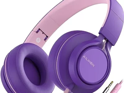 AILIHEN C8 Girls Headphones, On-Ear Headphones Wired with Microphone and Volume Control Foldable Corded Stereo 3.5mm Headset