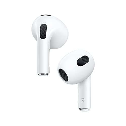 Apple AirPods (3rd Generation) Wireless Ear Buds, Bluetooth Headphones, Personalized Spatial Audio, Sweat and Water
