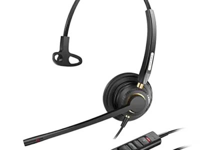 Arama USB Headset with Microphone Noise Cancelling & Audio Controls Ultra Comfort USB Headphone for Computer Laptop Pc