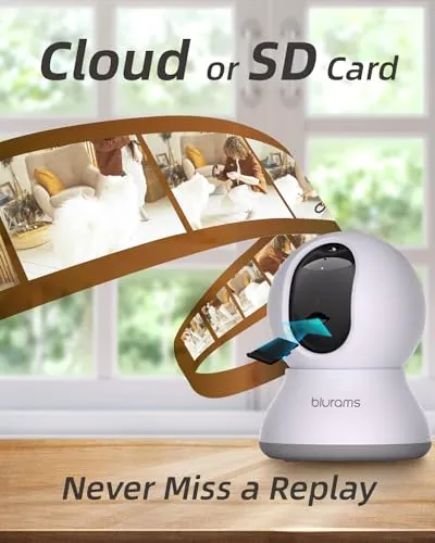 blurams Pet Camera 2K, 360° Indoor Security Camera, Dog Camera with Phone App, PTZ Cameras for Home Security Indoor, 2-Way