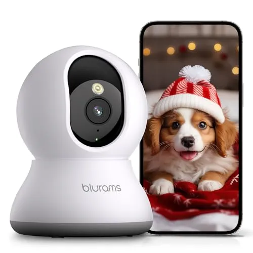 blurams Pet Camera 2K, 360° Indoor Security Camera, Dog Camera with Phone App, PTZ Cameras for Home Security Indoor, 2-Way