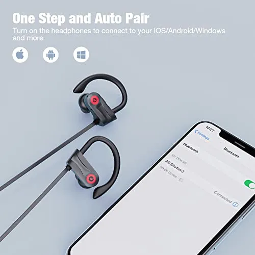 Boean Bluetooth Headphones, Wireless Earbuds with 16 Hours Playtime Bluetooth 5.3 Wireless Headphones HD Deep Bass Stereo