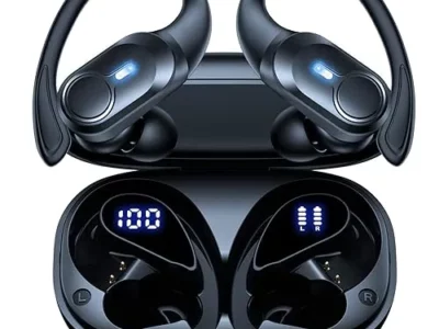 BOLOXA Wireless Earbuds Bluetooth Headphones 70hrs Playback Ear Buds IPX7 Waterproof Wireless Charging Case & Dual Power