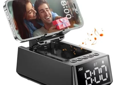 CHIFENCHY Gifts for Him, Her, Cell Phone Stand Bluetooth Speaker, Cool Tech Kitchen Gadgets Adjustable Phone Holder,