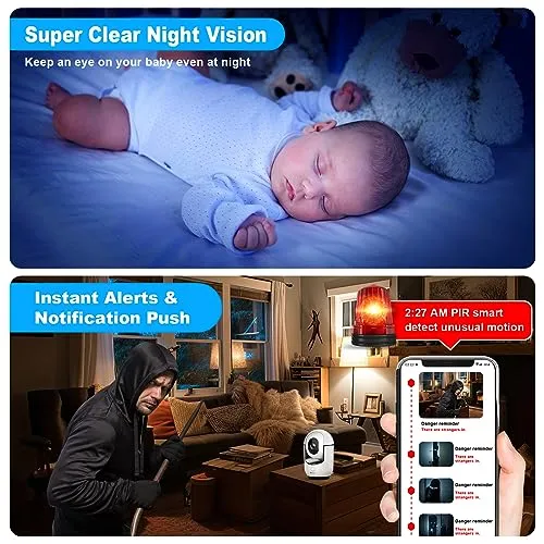 Cloarks 2K Pan/Tilt Security Camera, WiFi Indoor Camera for Home Security with AI Motion Detection, Baby/Pet Camera with