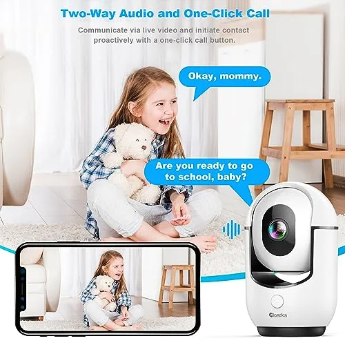 Cloarks 2K Pan/Tilt Security Camera, WiFi Indoor Camera for Home Security with AI Motion Detection, Baby/Pet Camera with