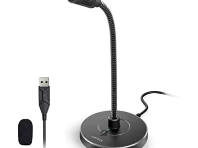 CMTECK USB Computer Microphone G009, Noise-Cancelling Recording Desktop Mic for PC/Laptop for Online Chatting, Home Studio,
