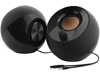 Creative Pebble 2.0 USB-Powered Desktop Speakers with Far-Field Drivers and Passive Radiators for Pcs and Laptops (Black)
