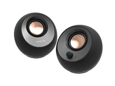Creative Pebble V3 Minimalistic 2.0 USB-C Desktop Speakers with USB Audio, Clear Dialog Enhancement, Bluetooth 5.0, 8W RMS