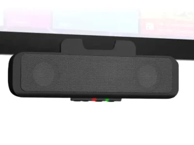 Cyber Acoustics USB Speaker Bar (CA-2890) – Stereo USB Powered Speaker, Easily Clamps to Monitor, Convenient Controls